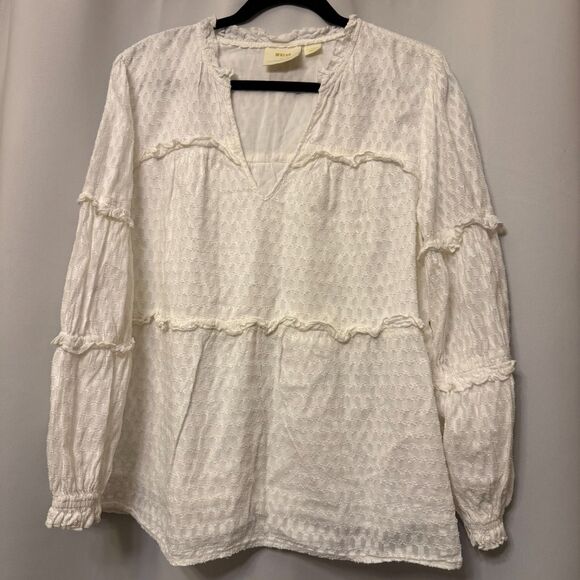 Maeve Tops - Maeve by Anthropologie Angela ruffled peasant blouse - XL